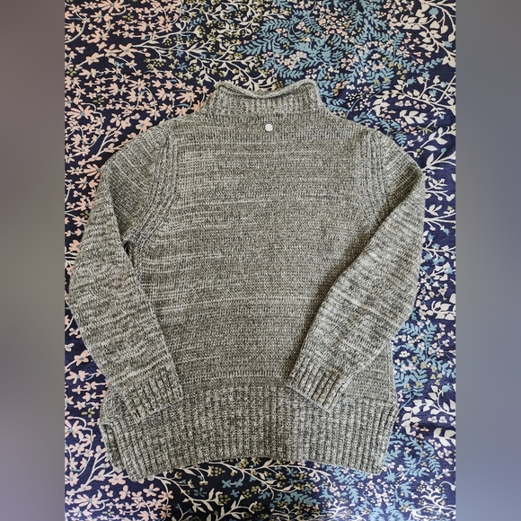 Women's Barbour Gray Mock Neck Wool Sweater Size 10 - Picture 6 of 7